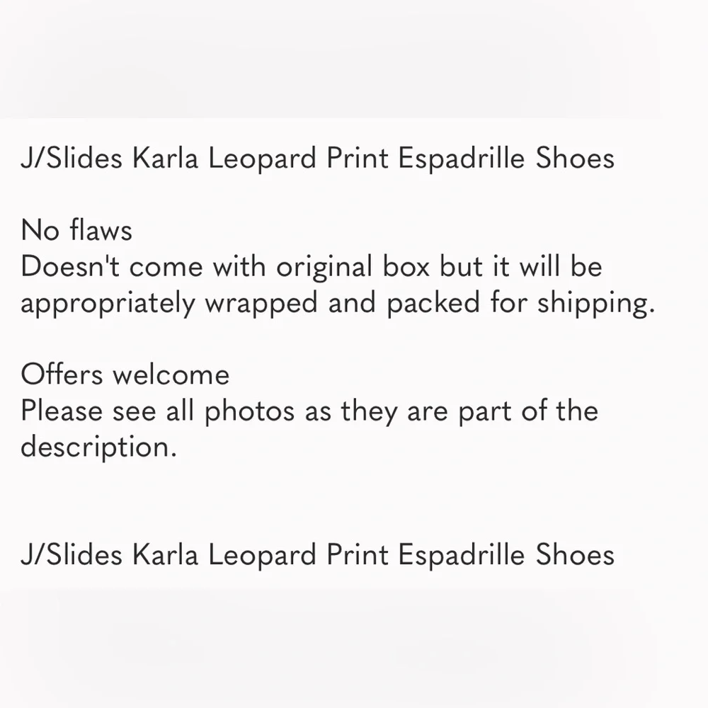 ANTHROPOLOGIE J/Slides Karla Leopard Print Espadrille Shoes sz 9